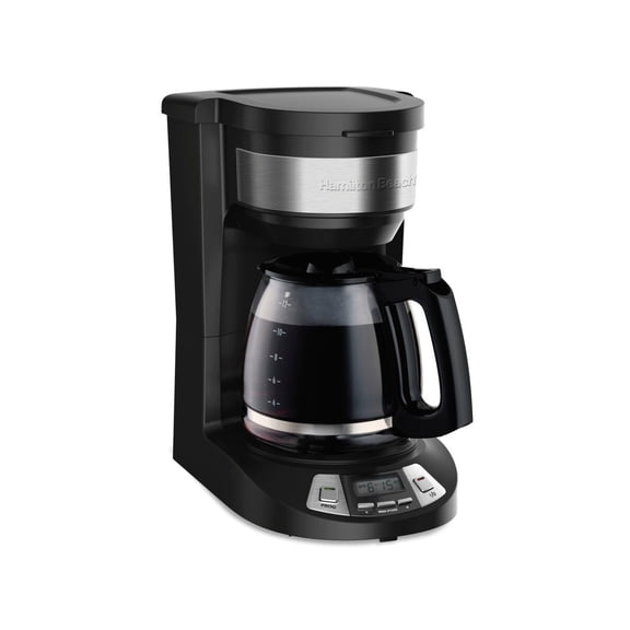 12-Cup Programmable Coffee Maker with Brew Pause, Nonstick Hot Plate, Electric Drip Coffee Machine for Home, Kitchen, and Office Coffee Brewing, Black