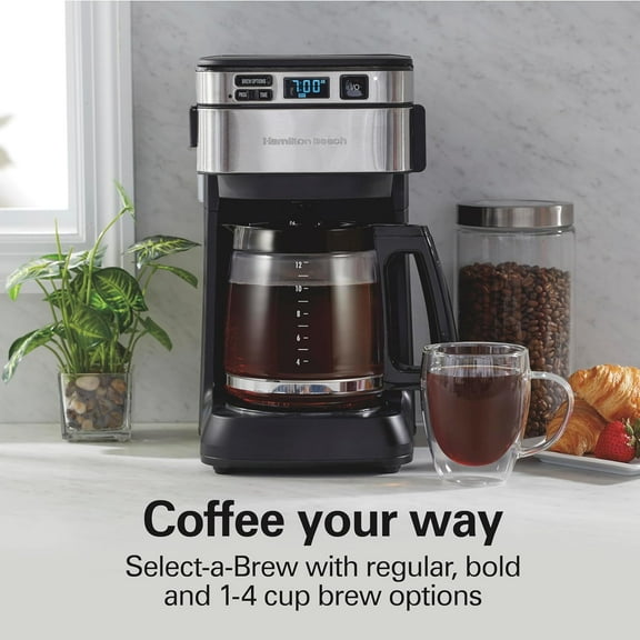 12 Cup Programmable Coffee Maker, FrontFill Drip Coffee Maker