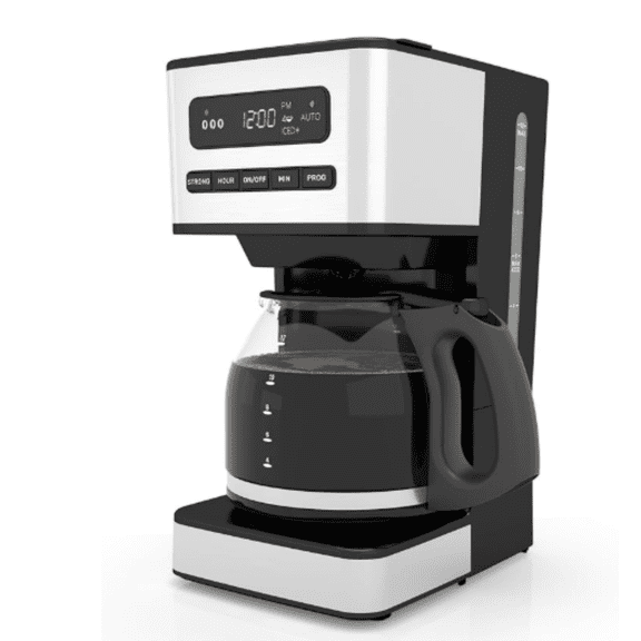 12-Cup Programmable Coffee Maker, Regular & Strong Brew Drip Coffee Machine, 1-4 Cup and Ice Coffee Setting, 24H Timer, Auto Shut-Off, Keep Warm, Pause & Serve