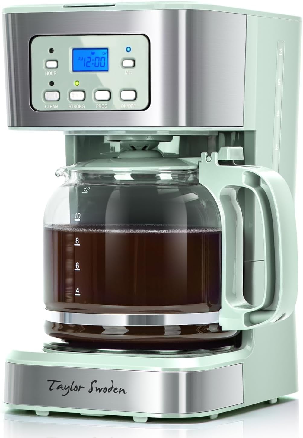 12-Cup Programmable Coffee Maker, Regular & Strong Brew Drip Coffee ...
