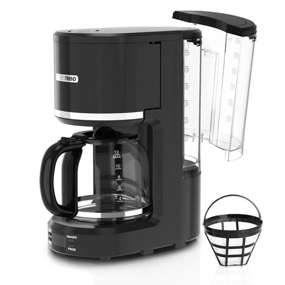 12-Cup Programmable Coffee Maker Removable Water Reservoir Drip Coffee Maker