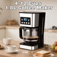 thumbnail image 1 of 12-Cup Programmable Coffee Maker with LCD Timer, Regular & Strong Brew Settings, Glass Carafe, Auto Shut Off for Home Office Use, 1 of 7