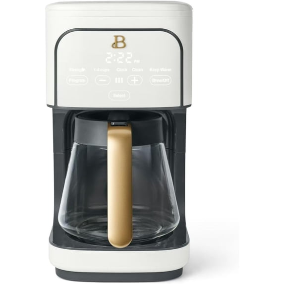 12-Cup Programmable Coffee Maker with Touch Controls, Auto Brew Timer, Reusable Filter, Large Glass Carafe, Countertop Coffee Machine