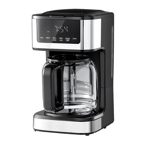 12-Cup Programmable Coffee Maker with Touch Screen, 4-Hour Keep Warm, Dual Brew Strengths for Home Convenience