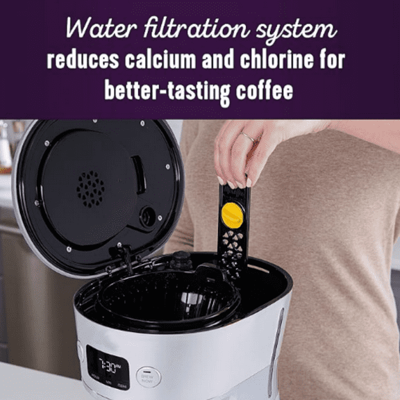 12 Cup Programmable Maker with Gold Tone Reusable Filter, Silver/Chrome
