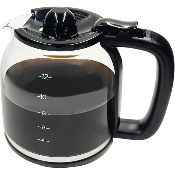 12 Cup Replacement Glass Carafe Pot Compatible with Ninja Coffee Maker CE251 CE250 CE200 CE200C CE201 CE201C Series, Carafe Replacement Part No. # XGLSLID200
