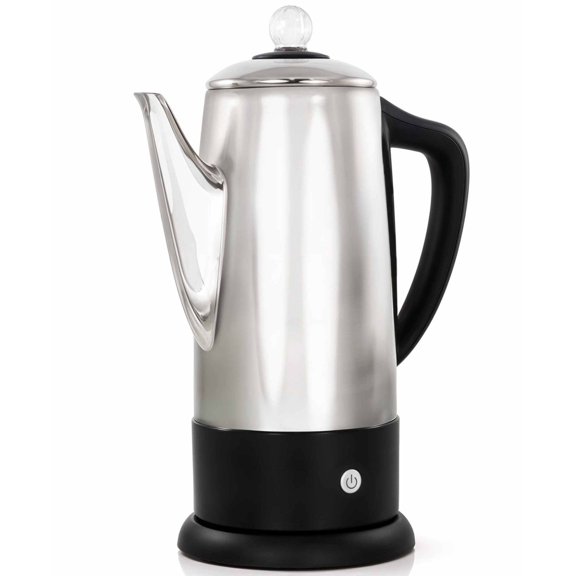 12 - Cup Stainless Steel Coffee & Tea Percolator with Keep - Warm Feature