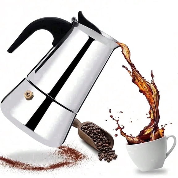 12 Cup Stovetop Espresso Maker Stainless Steel Moka Coffee Pot, 600ML Portable Coffee Container for Camping or Home Use,Italian Stovetop Espresso Maker