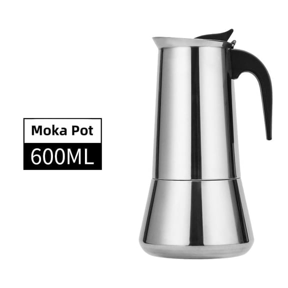 12 Cup Stovetop Espresso Maker Stainless Steel Moka Pot Espresso Maker Percolator Italian Coffee Maker Capable Mocha Coffee Machine Cafe Classic Maker for Home & Camping 600ml 20oz