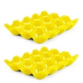 thumbnail image 1 of 12 Cups Ceramic Egg Holder - Whole Dozen Porcelain Egg Tray Container Keeper Storage Organizer Decorative Serving Stand Serveware for Refrigerator Fridge Countertop Display 2 Pack (Yellow)1, 1 of 9