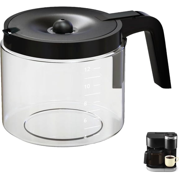 12 Cups Coffee Carafe ONLY Compatible for Keurig K-Duo Single Serve K-Cup Pod & Carafe Coffee Maker(NOT Fit K-Duo Essentials 5000 & 5500 Model)