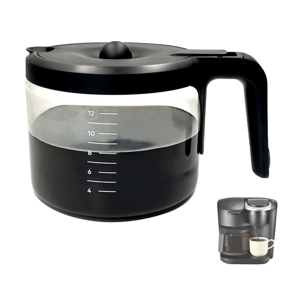 12 Cups Coffee Pot Replacement Compatible for KEURIG K-DUO Essentials 12 Cups Coffee Machine 5000 &5500  (NOT Fit K-Duo 5100 Model) Black Handle