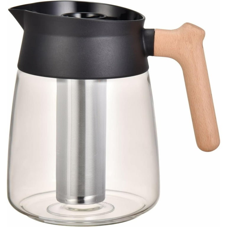 12 Cups Coffee Pot Replacement for Ninja Coffee Machine with Wooden Handle Double Layer Filter and Beechwood Spout Compatible with Dualbrew CFP200