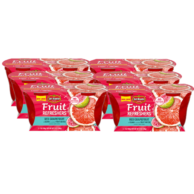 (12 Cups) Del Monte Fruit Refreshers Red Grapefruit Fruit Cups, 7 oz