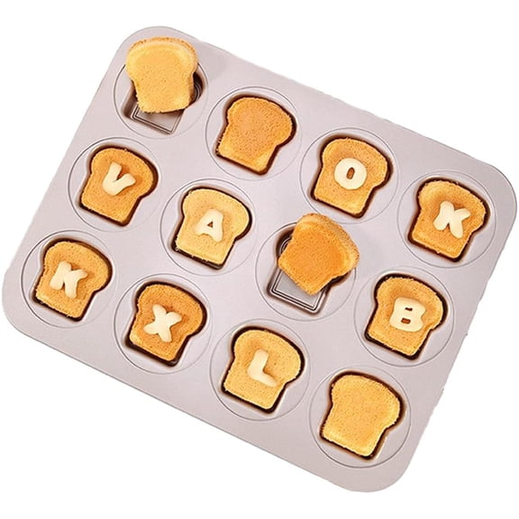 12 Cups Madeleine Molds Cake Pan Nonstick Scallop Madeline Bakeware for Home Oven Baking and Commercial Use Toast Shape Cake Baking Trays