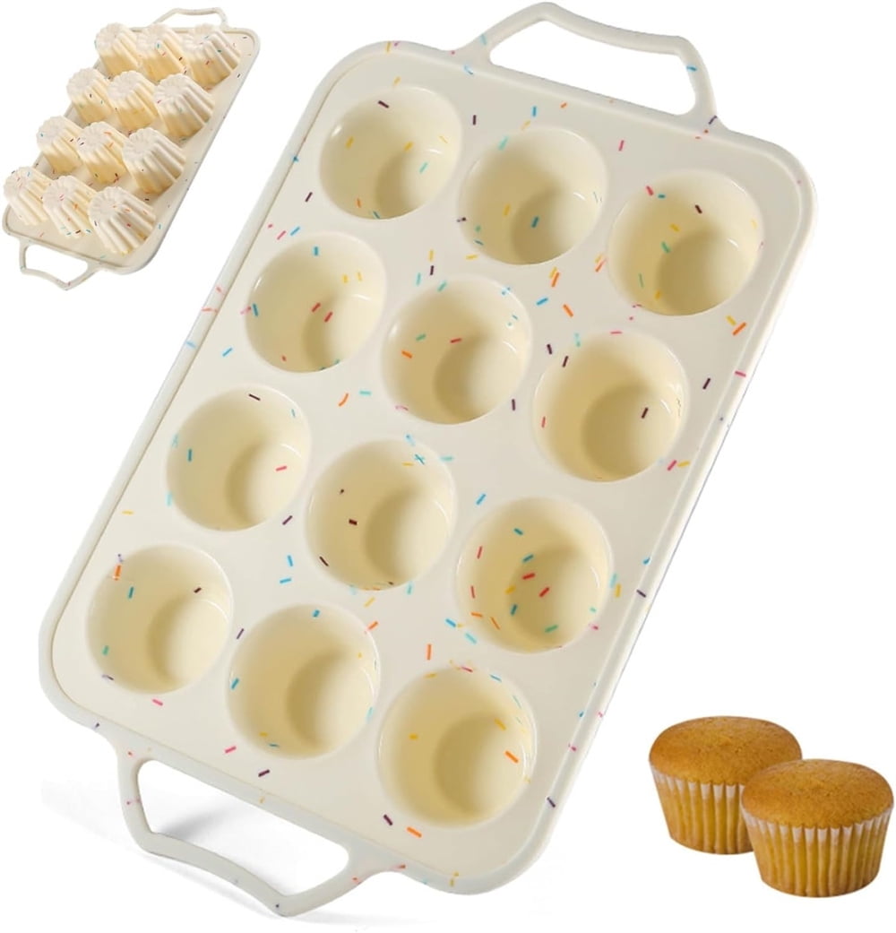 Muffin Pan Silicone Cupcake Molds Oven Safe 12 Cups Silicone
