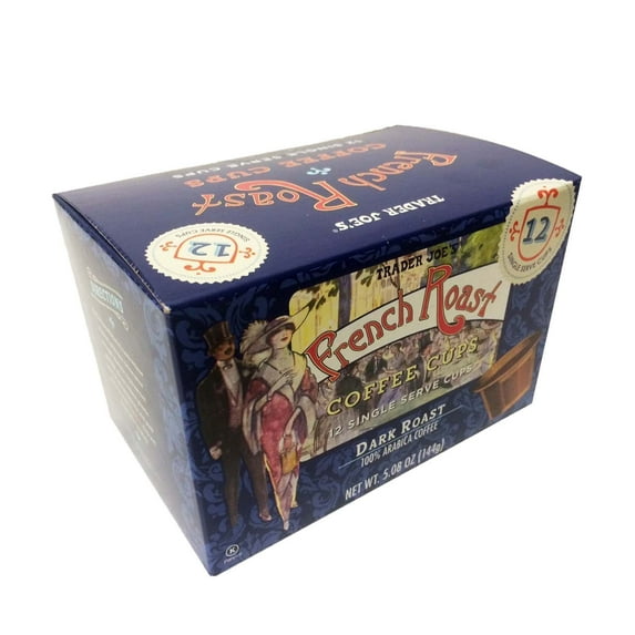 12 Cups Trader Joe's Dark French Roast Single Serve Pods | Compatible with Keurig | 5.08 oz