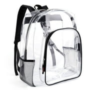 KIDDOPARK 12” Cute Clear Backpack Plastic Transparent Bookbag See Through Plastic Bookbag for 1-5 Year Old (Black)