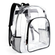 Kiddopark 12” Cute Clear Backpack Plastic Transparent Bookbag See Through Plastic Bookbag for Students and Everyday Life(Black)