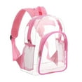 thumbnail image 1 of TEAMD 12” Cute Clear Backpack Plastic Transparent Bookbag See Through Plastic Bookbag Suitable for Students and Everyday Life(Pink), 1 of 5