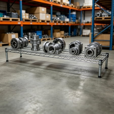 12"D x 60"W Chrome Wire Shelving with 1 Tier, Weight Capacity 800 lbs Per Shelf