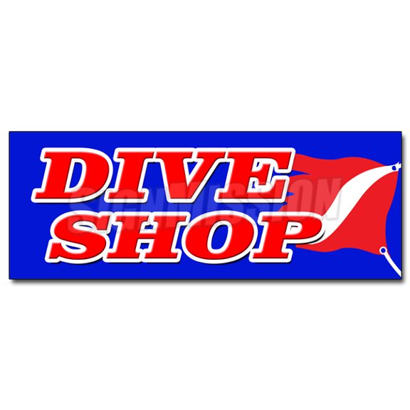 12" DIVE SHOP DECAL sticker diving gear scuba rental sale deep sea lessons