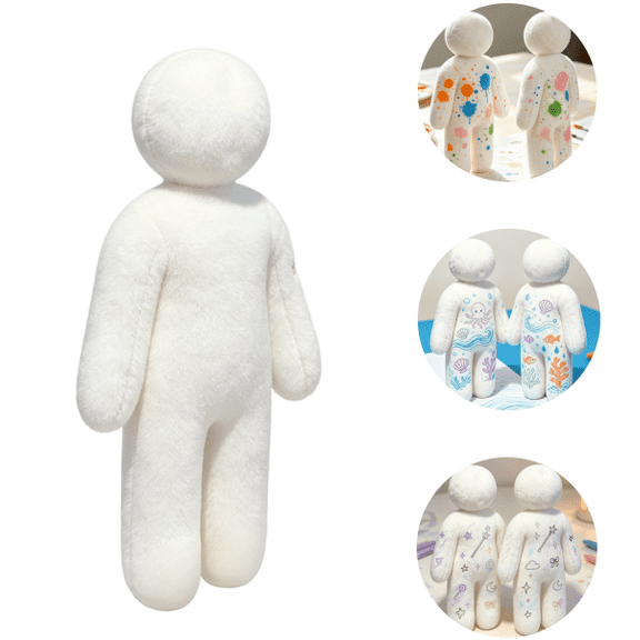 12" DIY Graffiti Plush Toys, Handmade Creativity Soft Toys Hand Drawn DIY Plush Pillows, Create Stuffed Animals Toys Hand DIY Plush Figures (1PC)