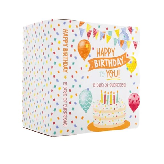 12 Day Birthday Countdown Calendar, Fillable Birthday Arrival Advent Calendar with Raffia Packaging, DIY Fill Your Own Countdown Box for Home Celebration Daily Surprise Intimate Gathering