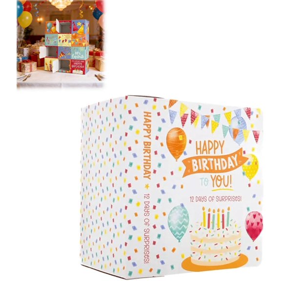 12 Day Birthday Countdown Calendar, Fillable Birthday Arrival Advent Calendar with Raffia Packaging, DIY Fill Your Own Countdown Box for Home Celebration Daily Surprise Intimate Gathering Use