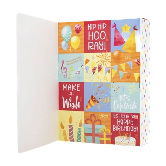 12 Day Birthday Countdown Calendar, Fillable Birthday Arrival Advent Calendar with Raffia Packaging, DIY Fill Your Own Countdown Box for Home Celebration Daily Surprise Intimate Gathering Use