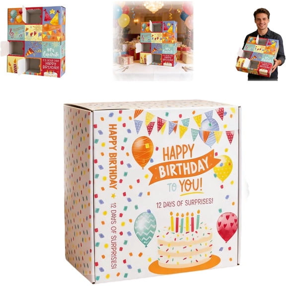 12-Day Diy Birthday Countdown Advent Calendar, Fillable Advent Calendar Box Surprise, For Home Celebrations With Daily Surprises