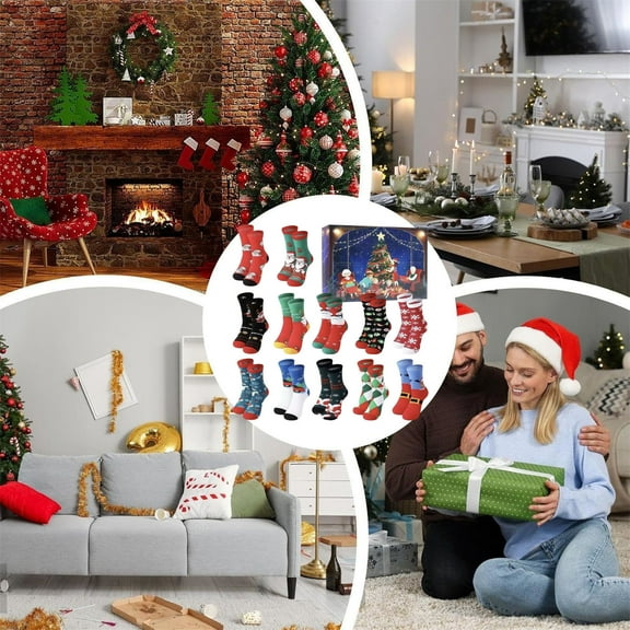 12 Day Festive Countdown Socks Calendar Set For 2025 Arrival With Unique Themed Designs Holiday Celebration Idea
