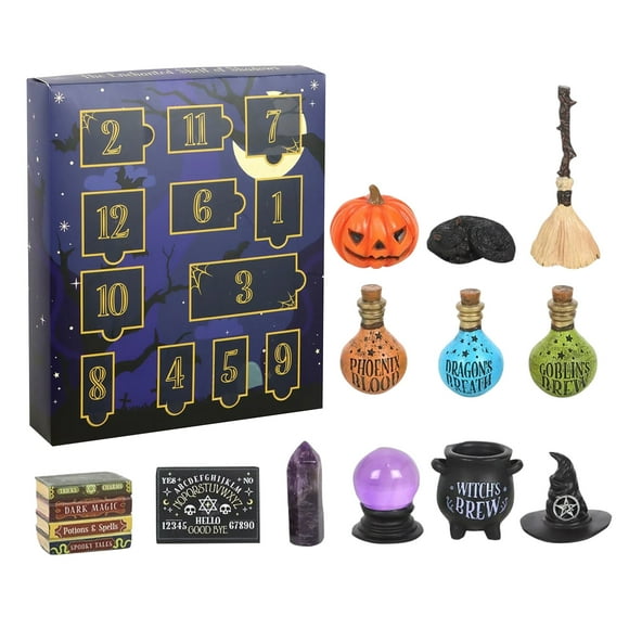 12-Day Halloween Advent Calendar with 12 Non-Repeating Figures From Horror & Christmas Series, Perfect for Halloween Party Decorations and Kids Gifts, Countdown To Halloween
