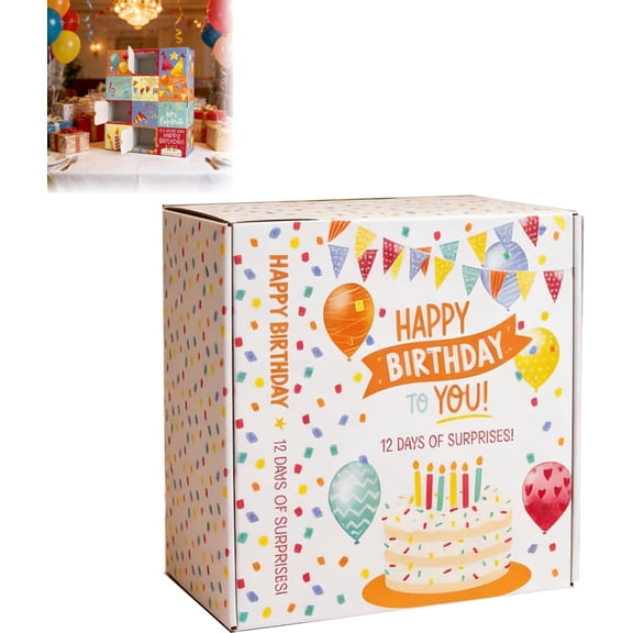 12 Days Birthday Countdown Calendar Gift Box,2026 DIY Fill Your Own Countdown Box Fill It Yourself Empty Boxes with Large Inner Boxes for Home Celebration Daily Surprise