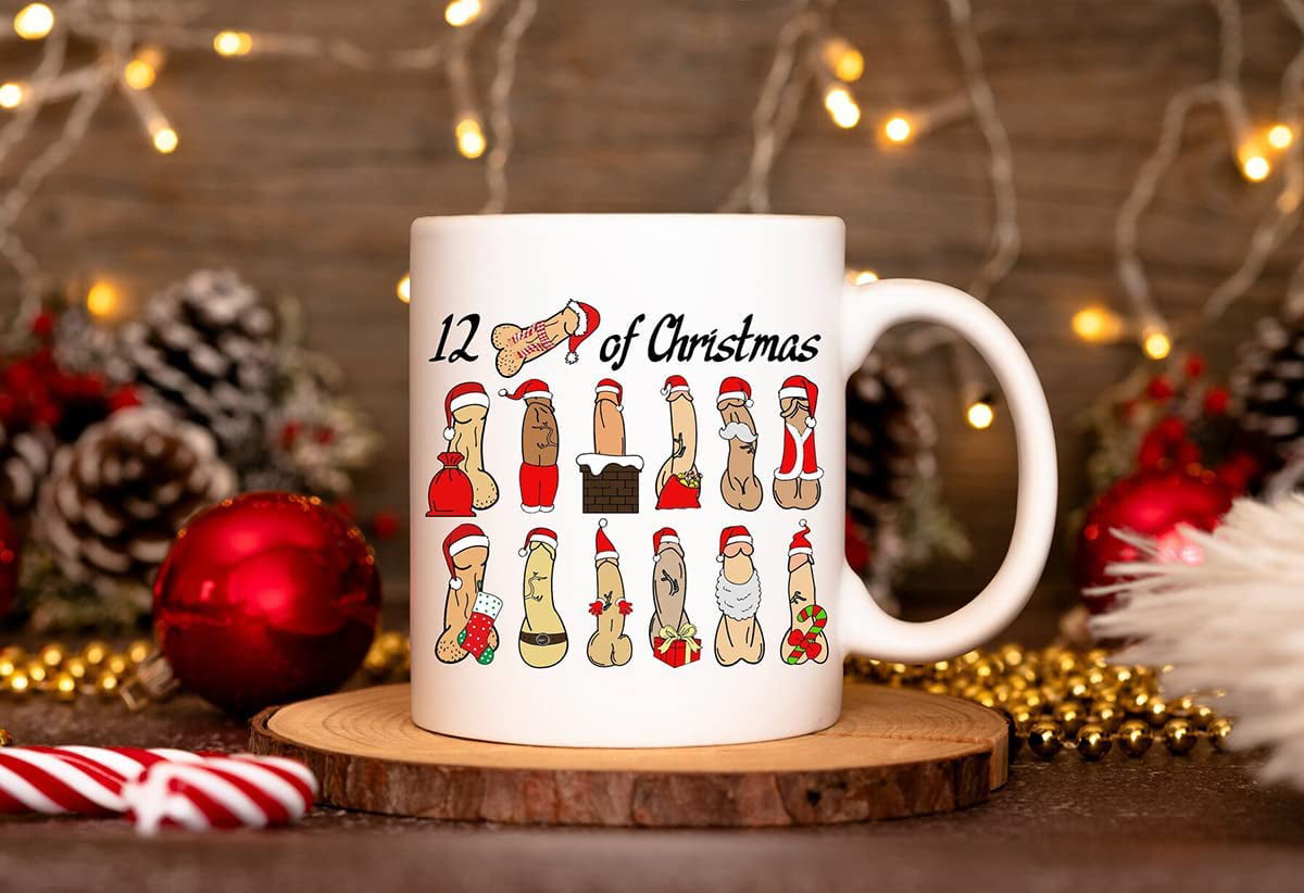 12 Days of Christmas Coffee Mug, Funny Christmas Gifts, Santa Christmas Mug,  Humor Mug Cute Xmas Cups Winter Holiday Mugs Xmas Coffee Cup Family Parent  Gifts 