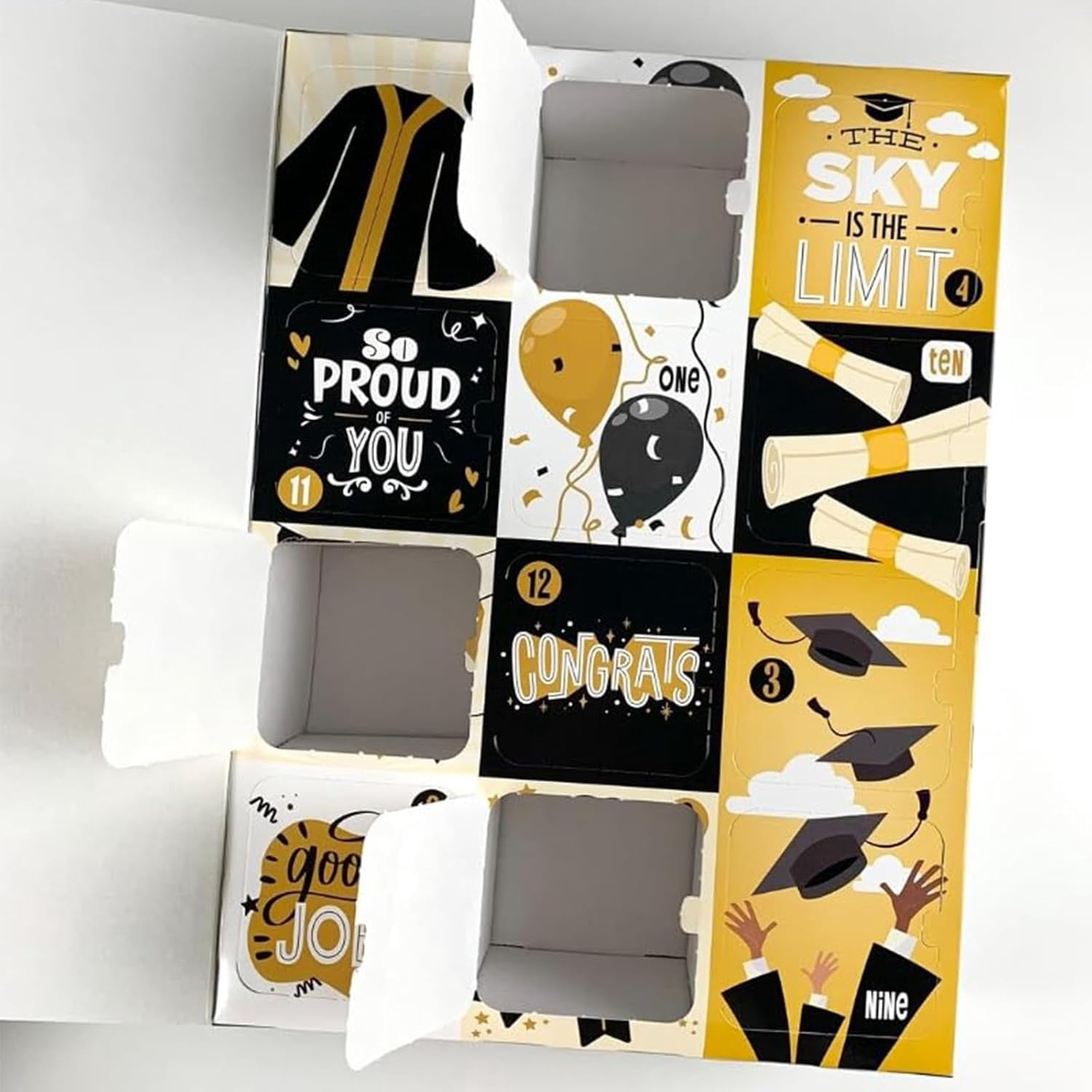 12 Days Graduation Advent Calendar Empty Gift Box, GRAD Countdown ...