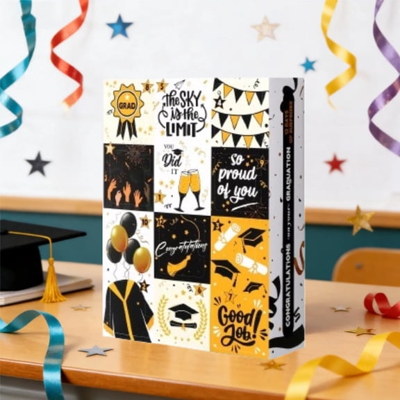 12 Days Graduation Countdown Calendar Gift Box 2026 Empty Graduation Paper Advent Calendars to Fill DIY Grad Surprise Gift Box for Her Him High School College, Gifts Not Included(Black)