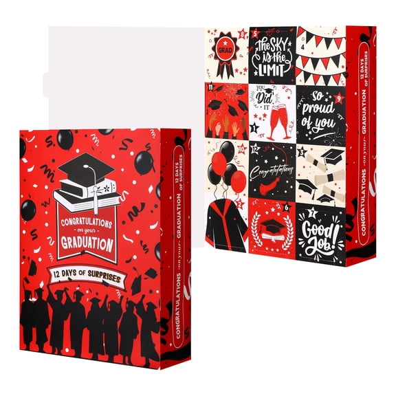 12 Days Graduation Countdown Gift Box, Large Graduation Advent Calendar for 2026 Seniors, High School College Grad Party Supplies Decor