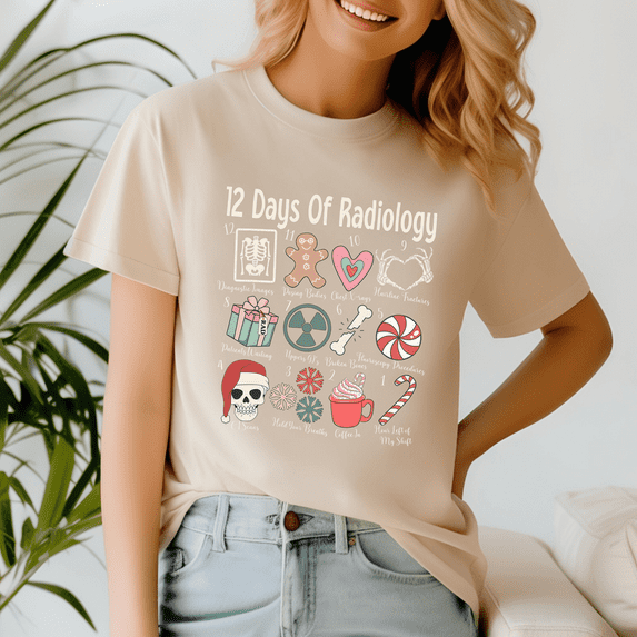 12 Days Of Radiology, Funny Christmas TShirt, Santa Shirt, Vintage Holiday Tee, Merry Xmas Gift, Family Holiday Outfits