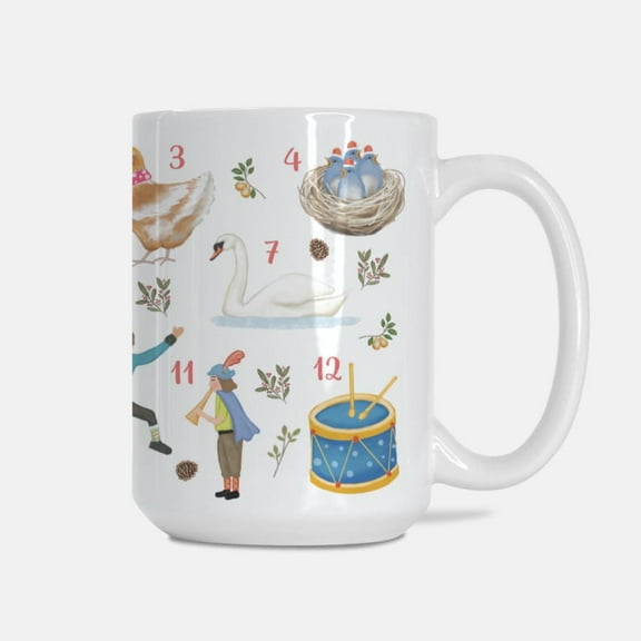 12 Days of Christmas Mug, Coffee Funny Christmas Mug Holiday Gift for Coffee Lovers and Friends Christmas Mug White Coffee Mug Holiday Coffee Cup