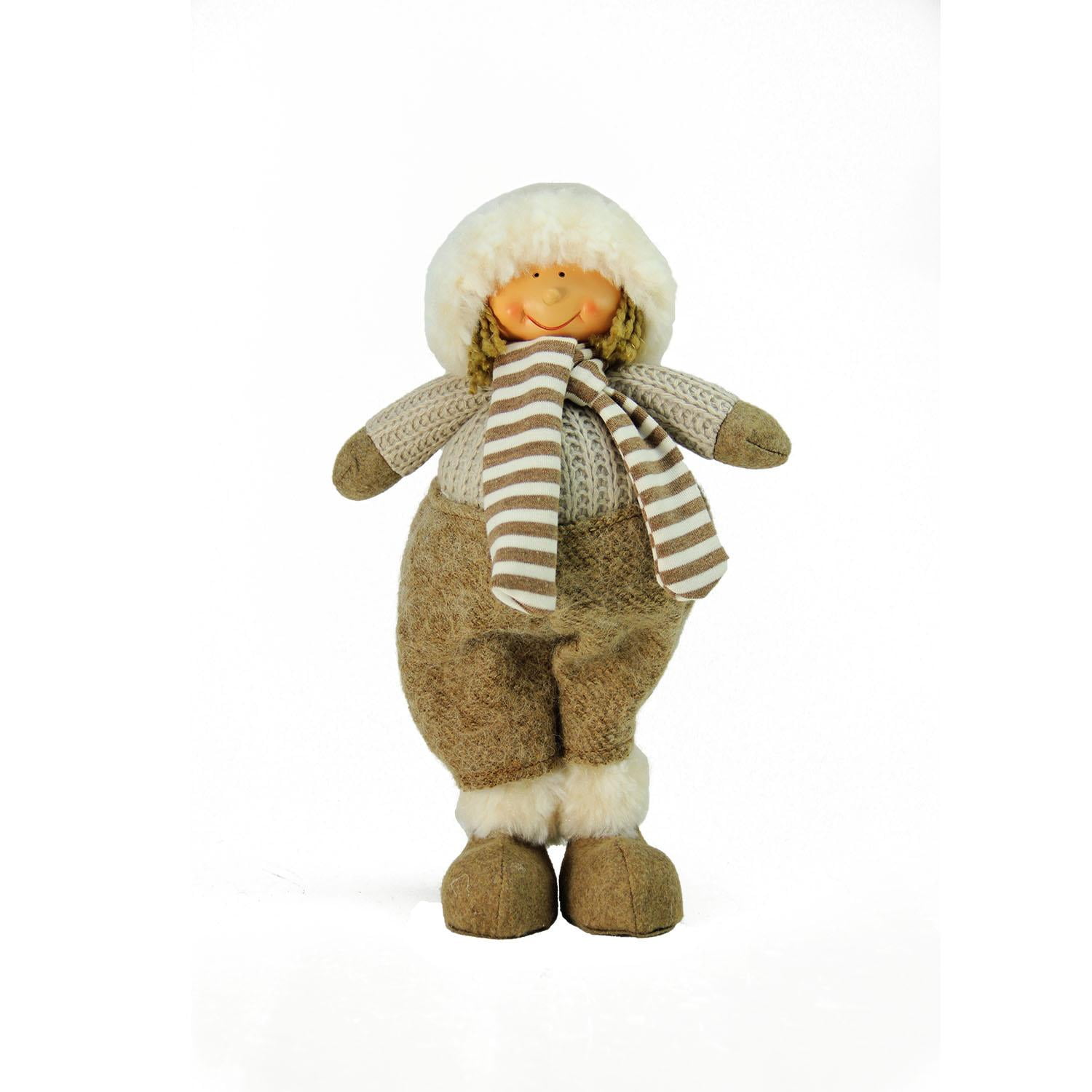 12" Decorative Champagne Boy in Pants Christmas Table Top Figure