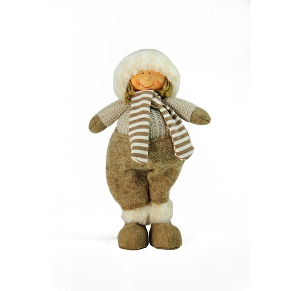 12" Decorative Champagne Boy in Pants Christmas Table Top Figure