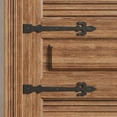 thumbnail image 1 of 12" Decorative Dummy Strap Hinges for Garages Gates Doors Black Rustic Iron Fleur De Lis Set of 2 Renovators Supply, 1 of 12