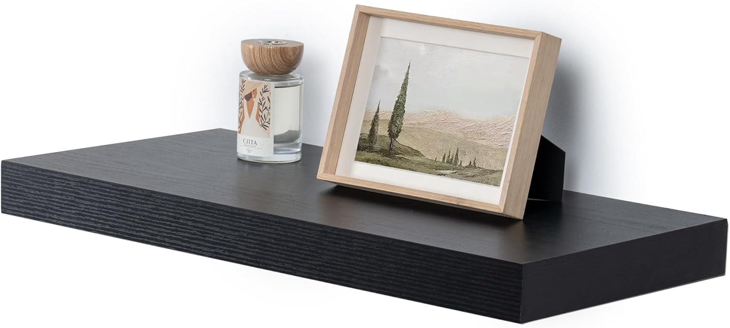 12 deep black floating shelves rustic wood wall shelves for wall