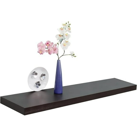 12" Deep Floating Shelves Espresso, Espresso Floating Shelves, 47.24" L x 11.81" D x 2" T, Deeper Than Others, Espresso