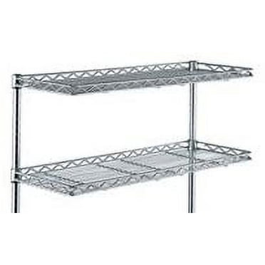 12" Deep x 48" Wide x 33" High 2 Tier Cantilever Chrome Adjustable Wall Mount Shelving Kit