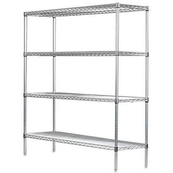 12" Deep x 48" Wide x 54" High 4 Tier Stainless Steel Wire Starter Shelving Unit