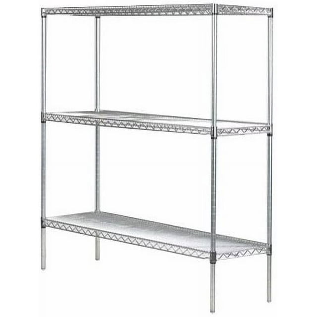 12" Deep x 48" Wide x 96" High 3 Tier Chrome Starter Shelving Unit