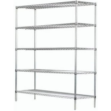 12" Deep x 60" Wide x 74" High 5 Tier Stainless Steel Wire Starter Shelving Unit