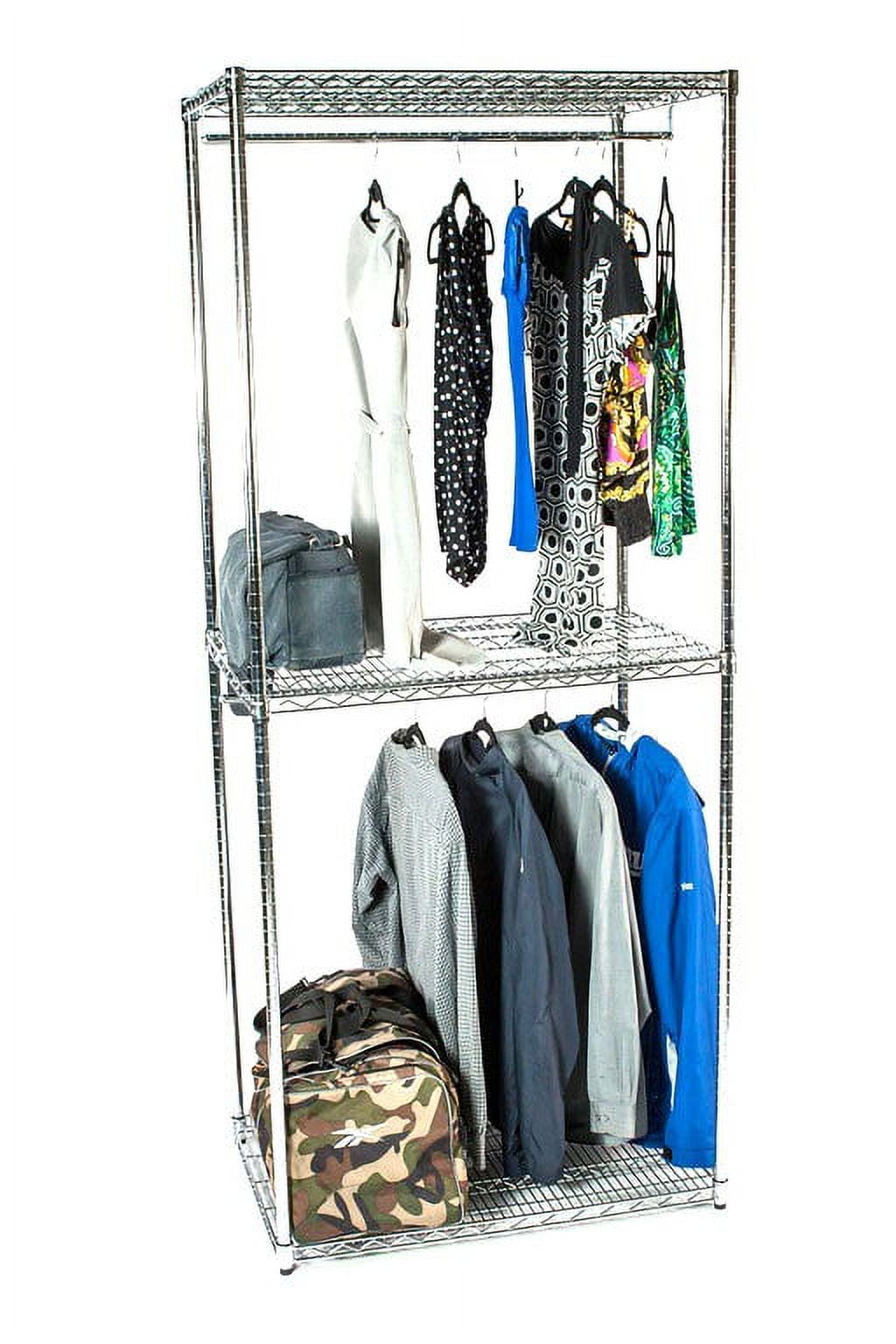 12" Deep x 72" Wide x 96" High Chrome Double Decker Garment Rack